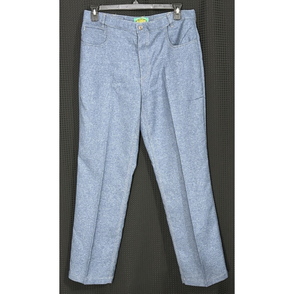 Vtg Haband Fit-Forever Denim Look Pants Men's 34W x 34 L Elastic Waist Polyester